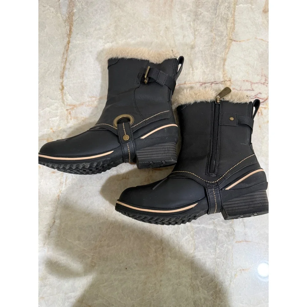 Blondo Sport Waterproof Fur Trim Winter Snow Boots Black Women's 6M
